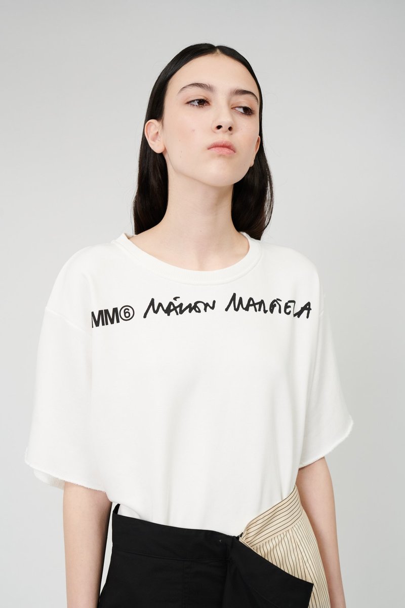 Mm6 Maison Margiela Striped Panel Straight Skirt – Black