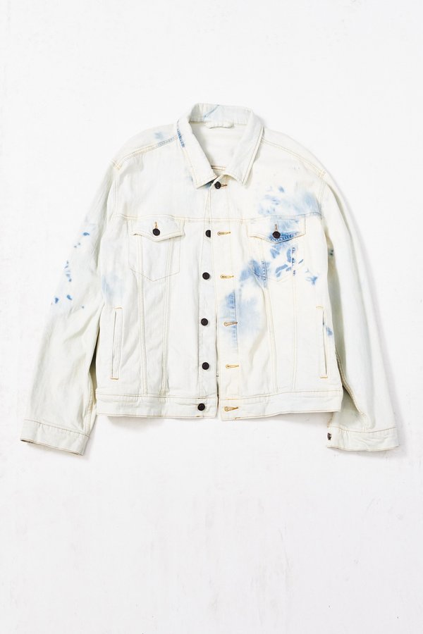 bleached black denim jacket