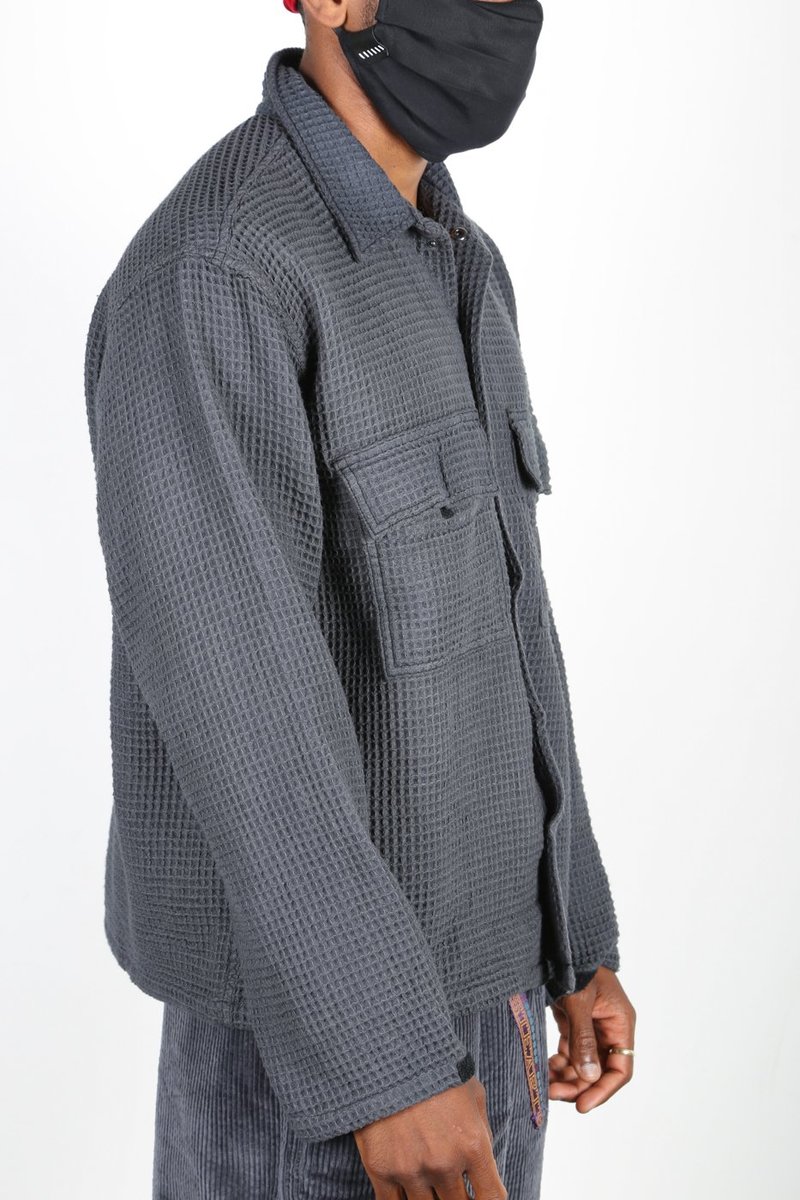 BRAINDEAD　WAFFLE SNAP FRONT SHIRT SIZE L Brain Dead - Waffle Snap Front Shirt | HBX - Globally
