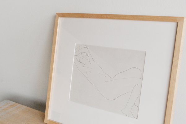 Anonyma Reclining Nude Barbara Dorf, Ink on Paper Anonyma Reclining Nude Barbara Dorf, Ink on Paper