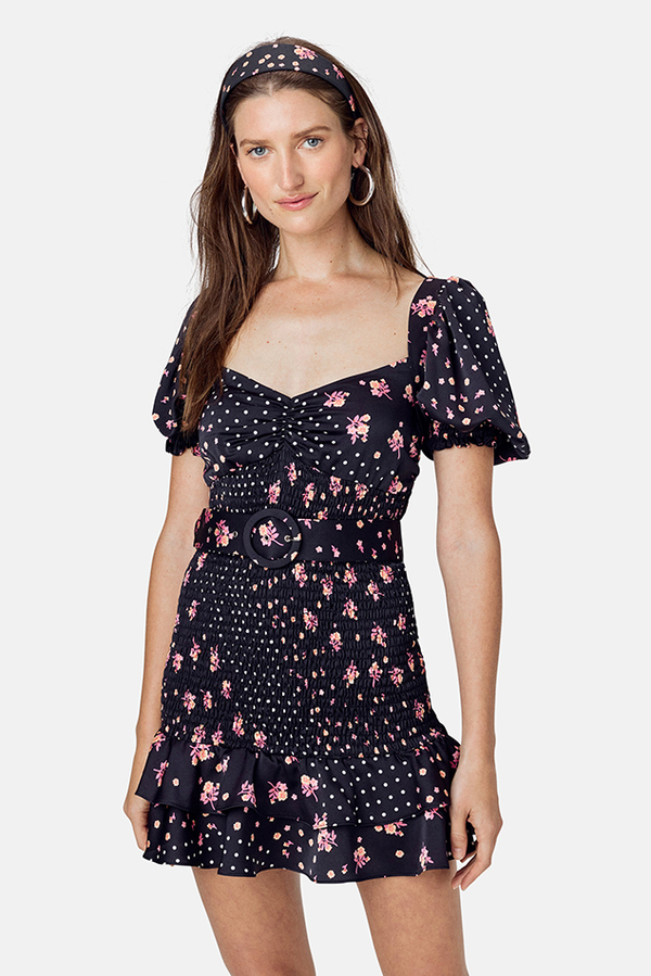 For Love & Lemons Camellia Mini Dress - Black | Garmentory For Love & Lemons Camellia Mini Dress - Black | Garmentory