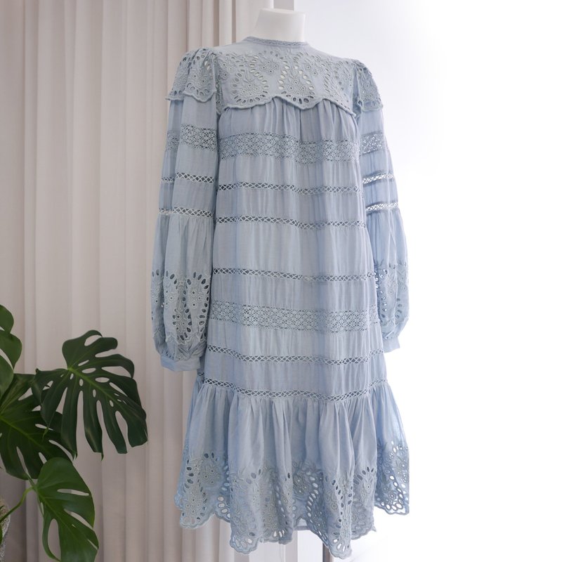 Sea NY Marina Broderie Anglaise Dress - Glacier Sea NY Marina Broderie Anglaise Dress - Glacier