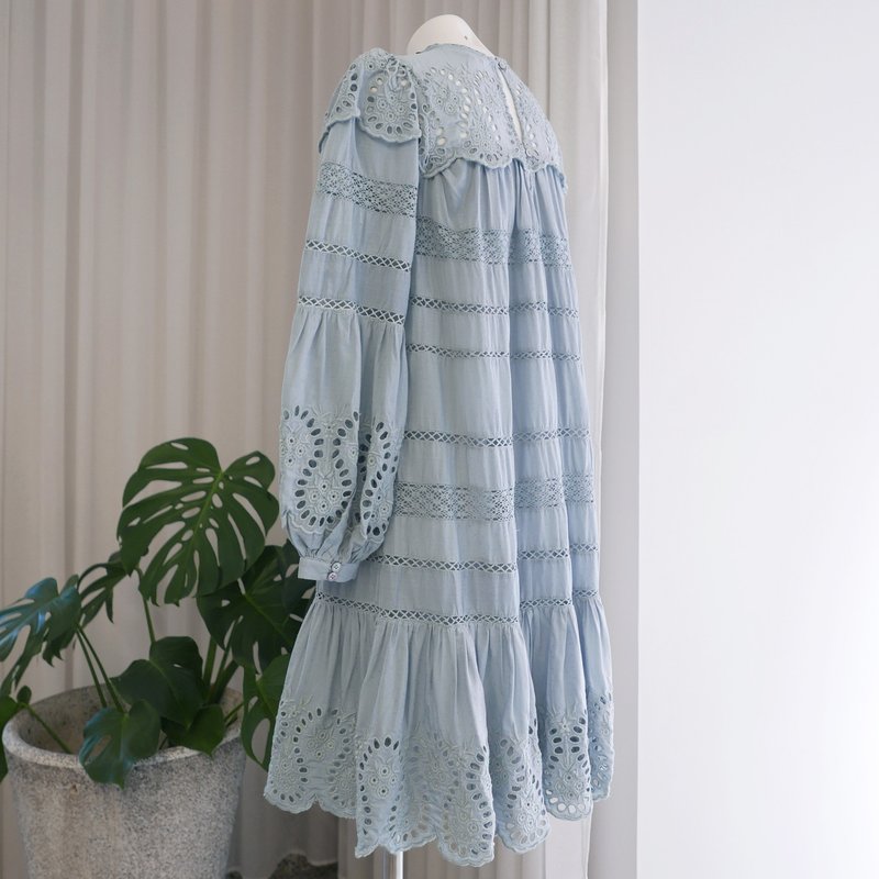 Sea NY Marina Broderie Anglaise Dress - Glacier Sea NY Marina Broderie Anglaise Dress - Glacier
