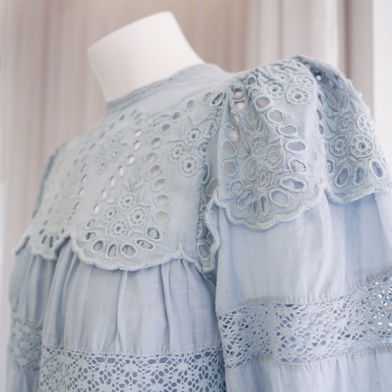 Sea NY Marina Broderie Anglaise Dress - Glacier Sea NY Marina Broderie Anglaise Dress - Glacier