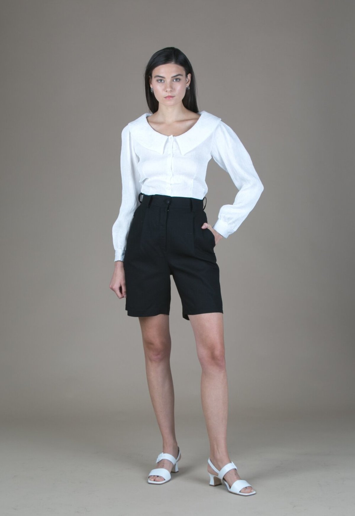 Tach Clothing Linen Bermuda Shorts Black Garmentory