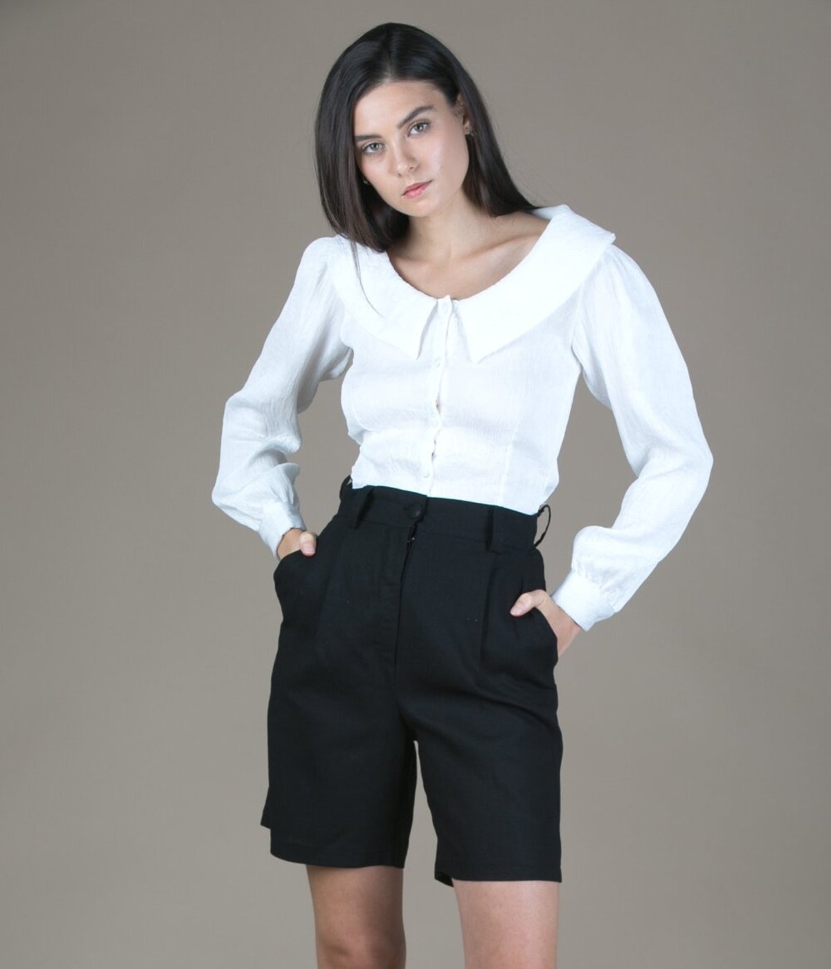 Tach Clothing Linen Bermuda Shorts Black Garmentory
