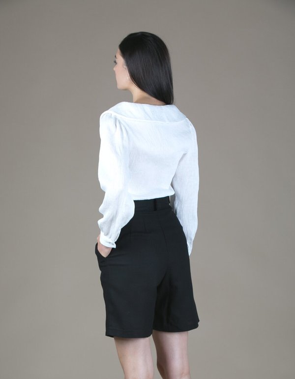 Tach Clothing Linen Bermuda Shorts Black Garmentory