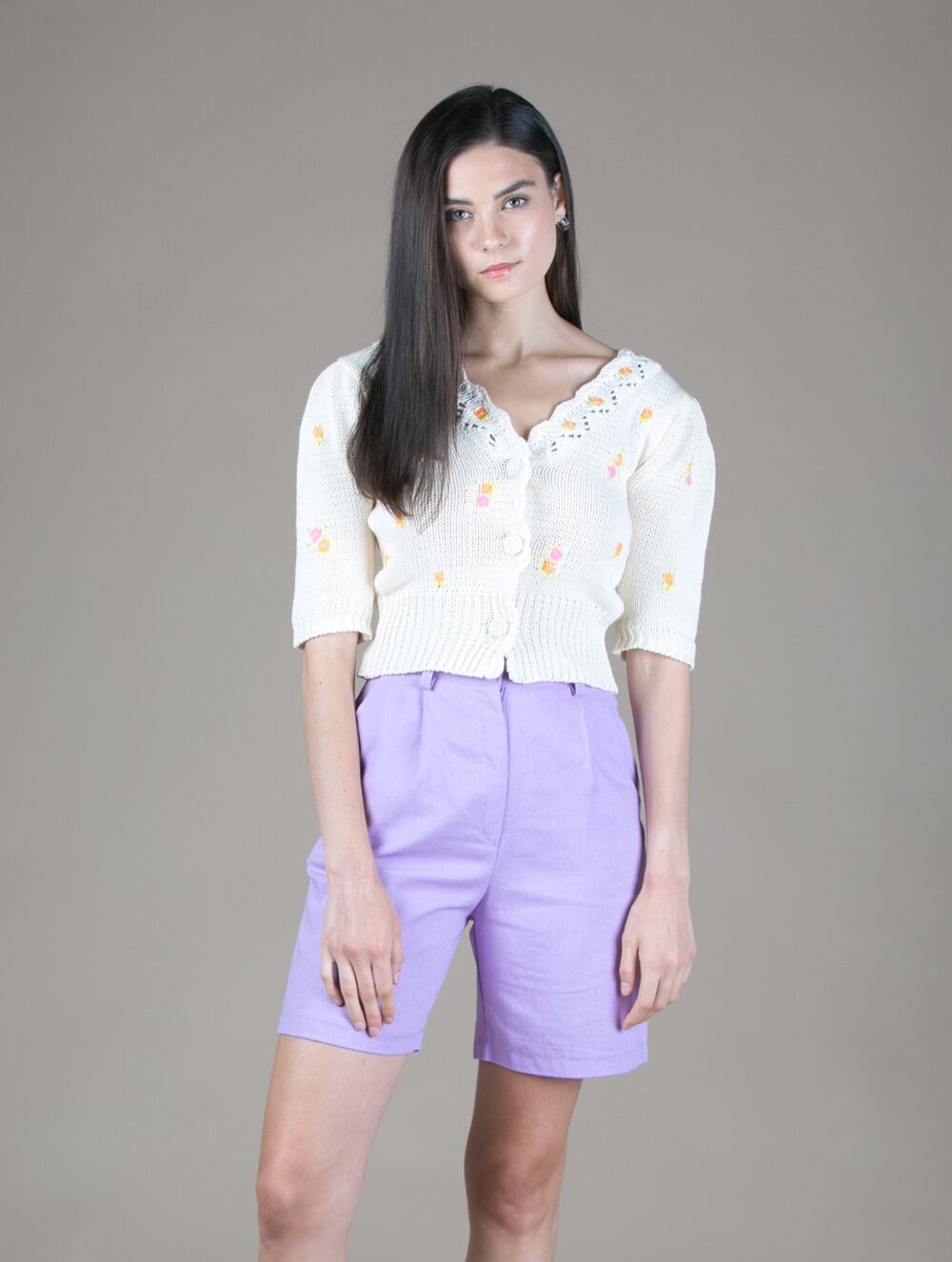 Tach Clothing Linen Bermuda Shorts Lilac Garmentory