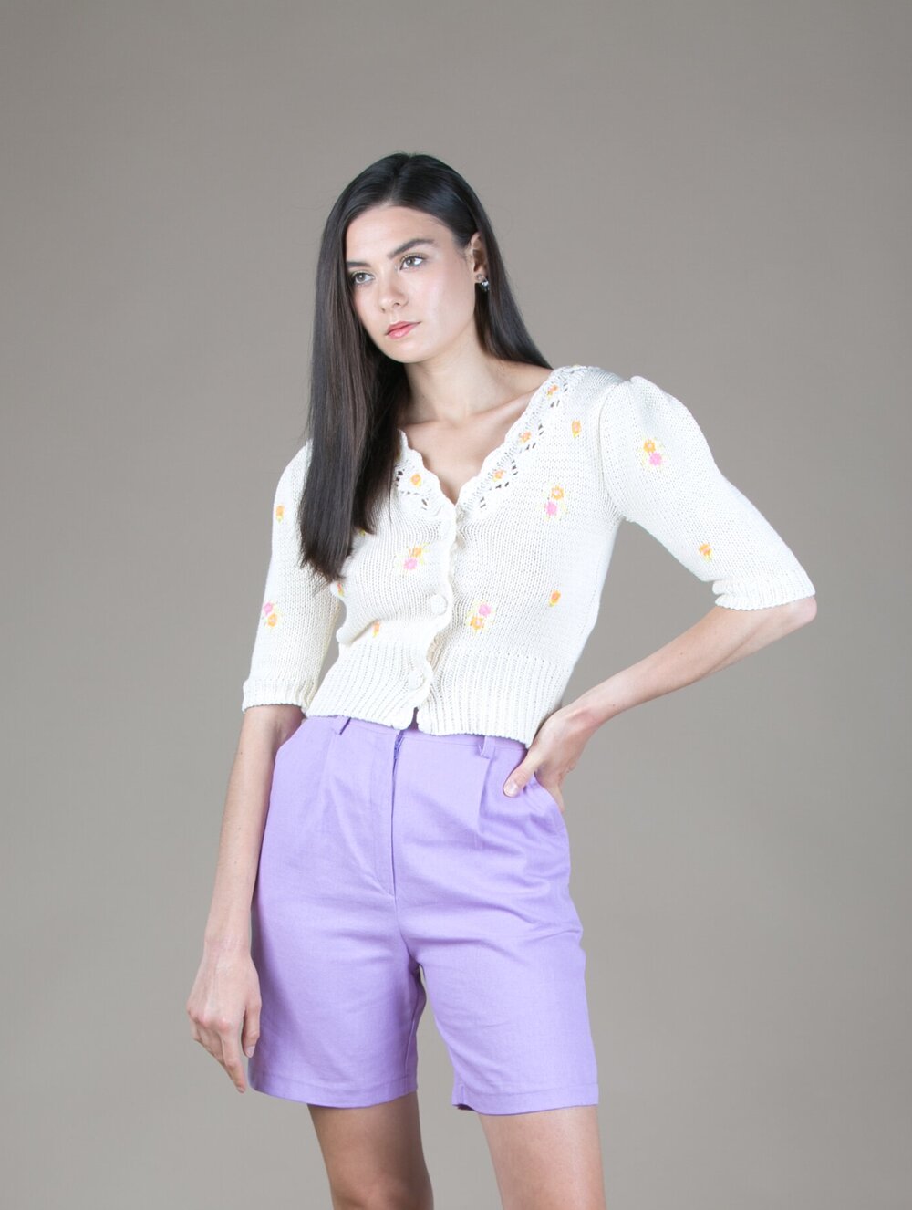 Tach Clothing Linen Bermuda Shorts Lilac Garmentory