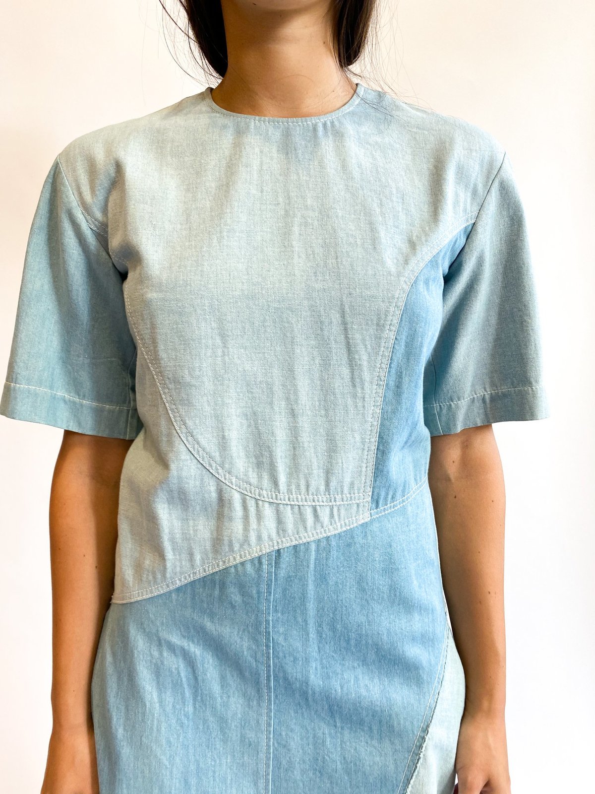 white christmas dresses Chloe Denim Mini Dress Blue – VRG GRL main image 1