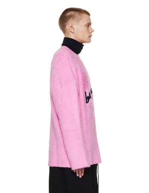 balenciaga pink logo sweater