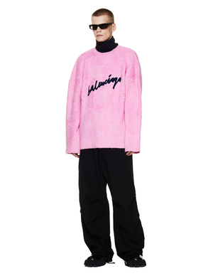 balenciaga pink logo sweater