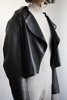 LUDOVIC DE SAINT SERNIN Lamb Leather Cropped Biker Jacket - Black  - Thumbnail 3