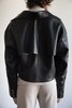 LUDOVIC DE SAINT SERNIN Lamb Leather Cropped Biker Jacket - Black  - Thumbnail 6