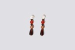 NST STUDIO Pearl Drop Earrings - Blood Orange  - Thumbnail 4
