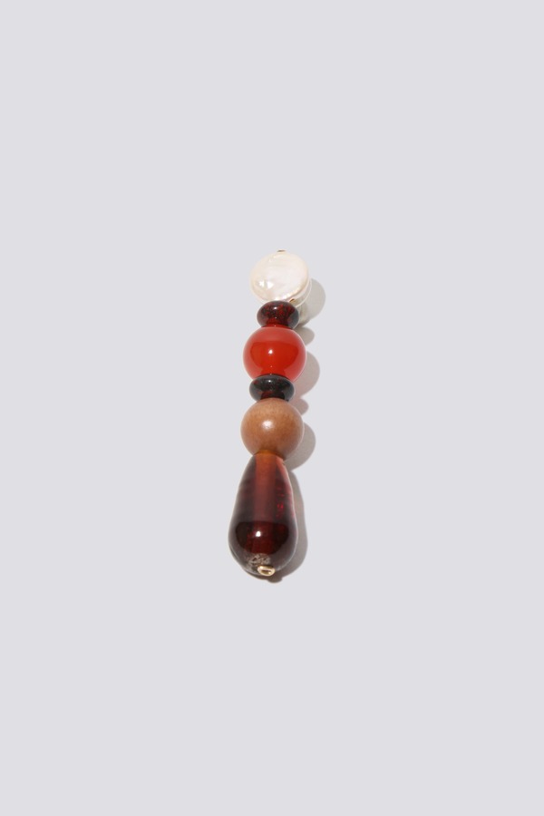 NST STUDIO Pearl Drop Earrings - Blood Orange 