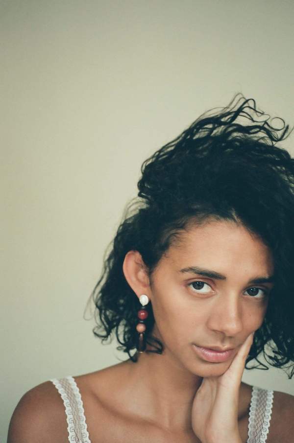 NST STUDIO Pearl Drop Earrings - Blood Orange 