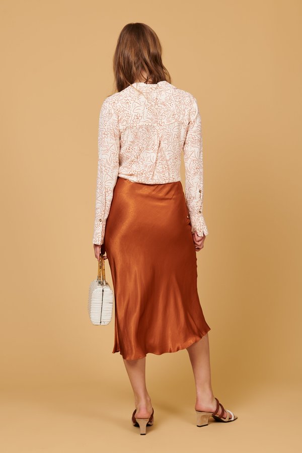 Whimsy + Row Maya Button Up Shirt - Natural Lady Print Whimsy + Row Maya Button Up Shirt - Natural Lady Print