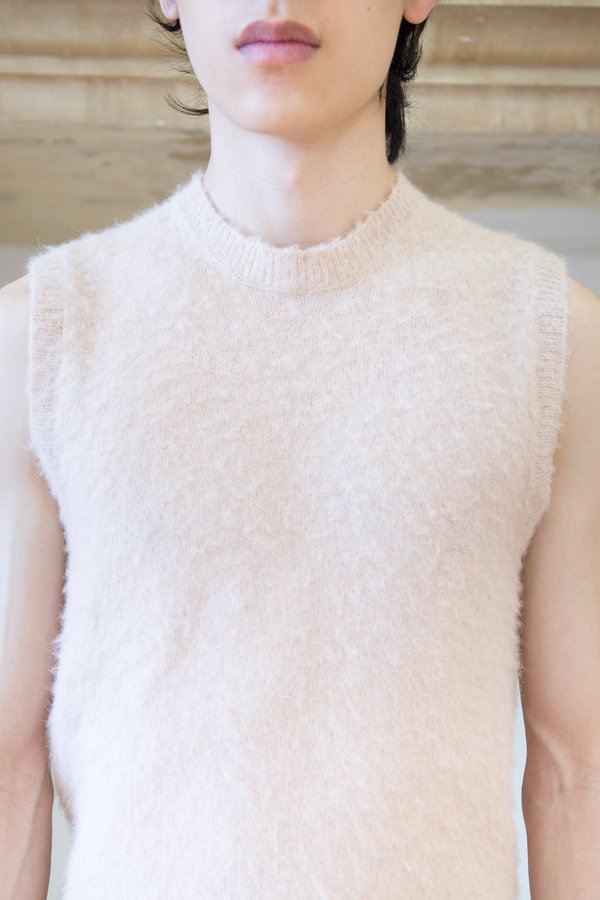 Lanvin Baby Alpaca Cashmere Knit Sleeveless Top - Pale Pink Lanvin Baby Alpaca Cashmere Knit Sleeveless Top - Pale Pink