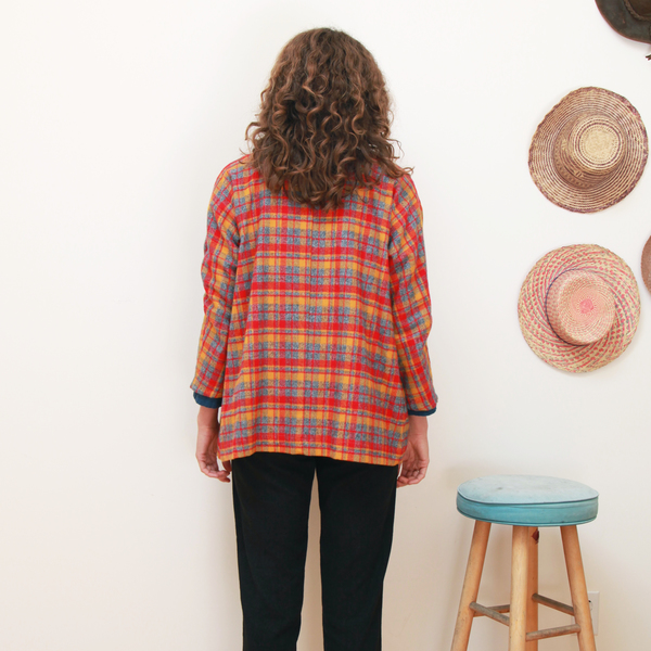 Me & Arrow Cardi Jacket - Fuzzy Red Plaid Me & Arrow Cardi Jacket - Fuzzy Red Plaid