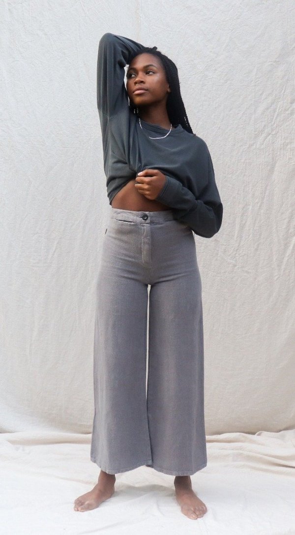 Filosofia LEXI LINEN WIDE LEG PANTS - GREY