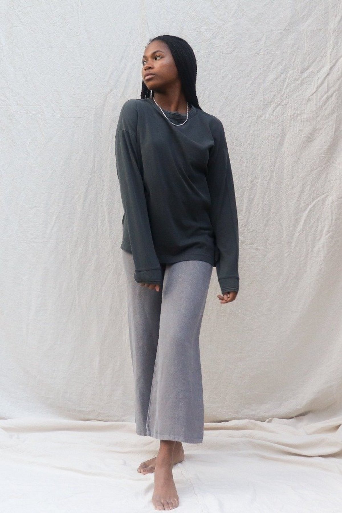 Filosofia LEXI LINEN WIDE LEG PANTS - GREY - Image 2 of 5