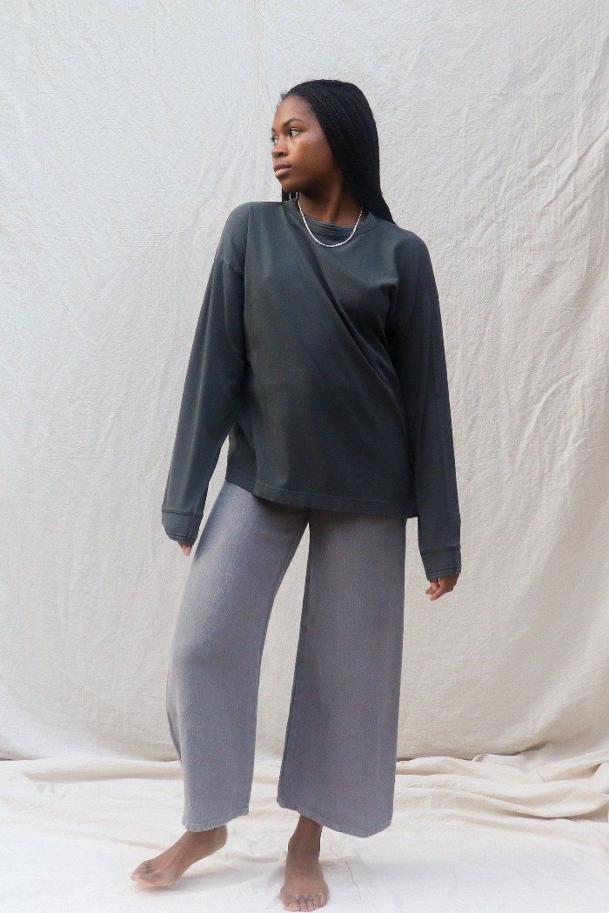Filosofia LEXI LINEN WIDE LEG PANTS - GREY - Image 3 of 5