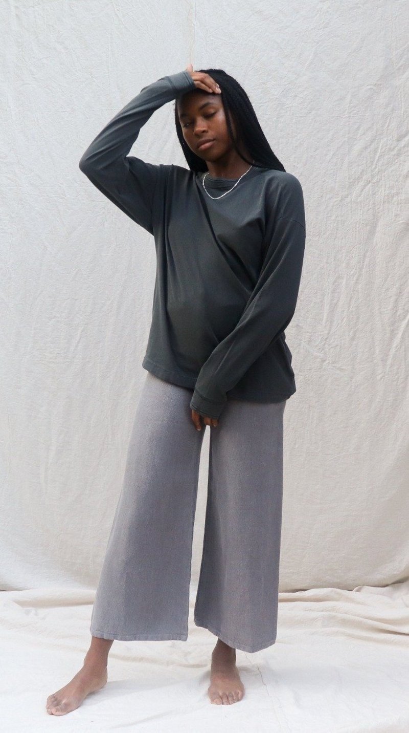 Filosofia LEXI LINEN WIDE LEG PANTS - GREY