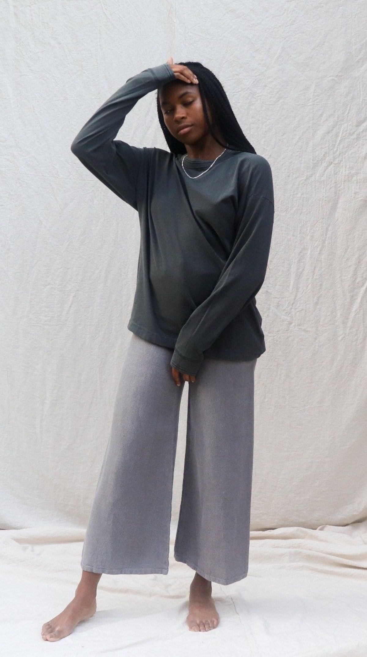 Filosofia LEXI LINEN WIDE LEG PANTS - GREY - Image 4 of 5