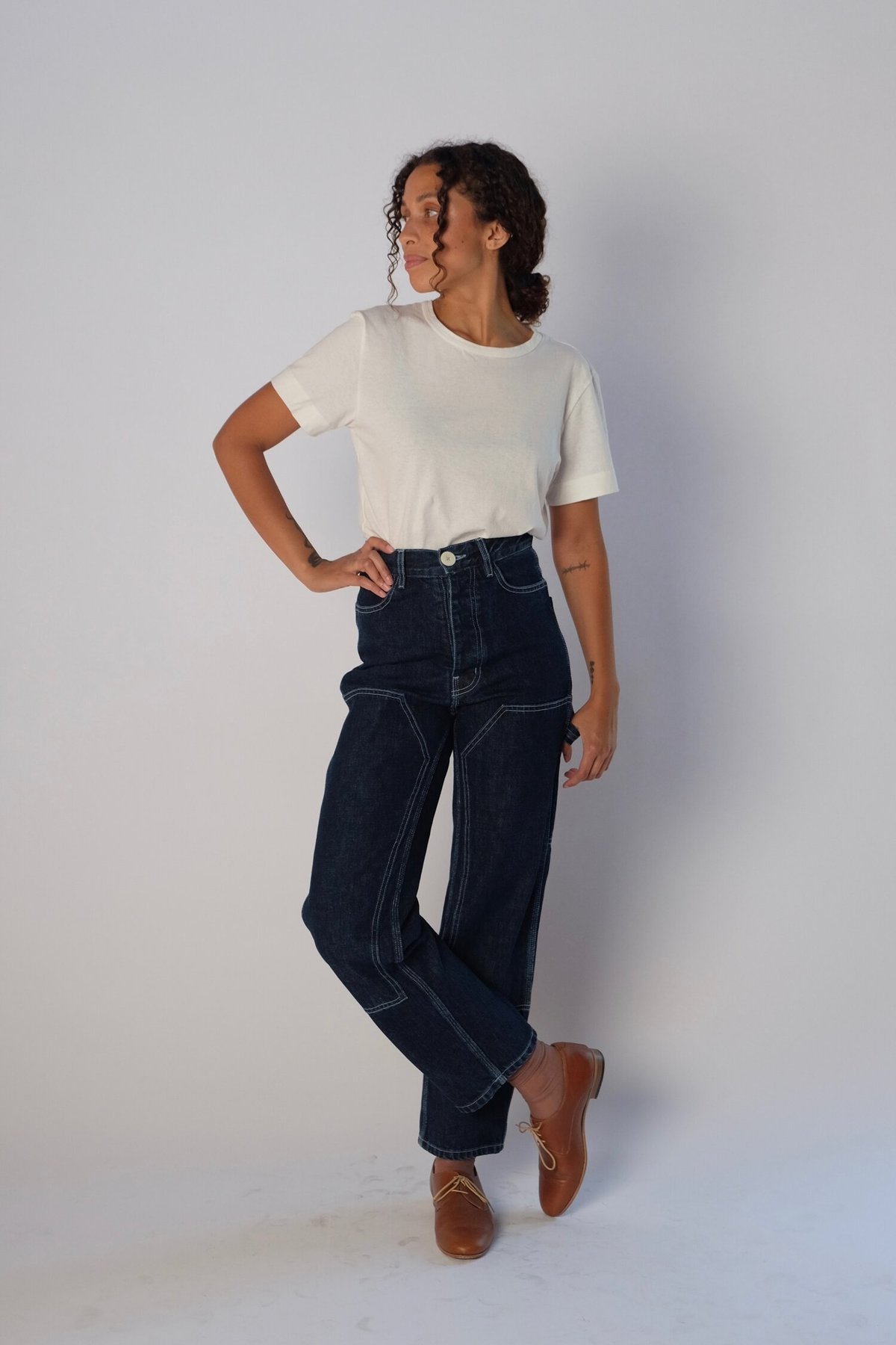 Jesse Kamm Patchfront Handy Pants - Dark Blue Japanese Denim