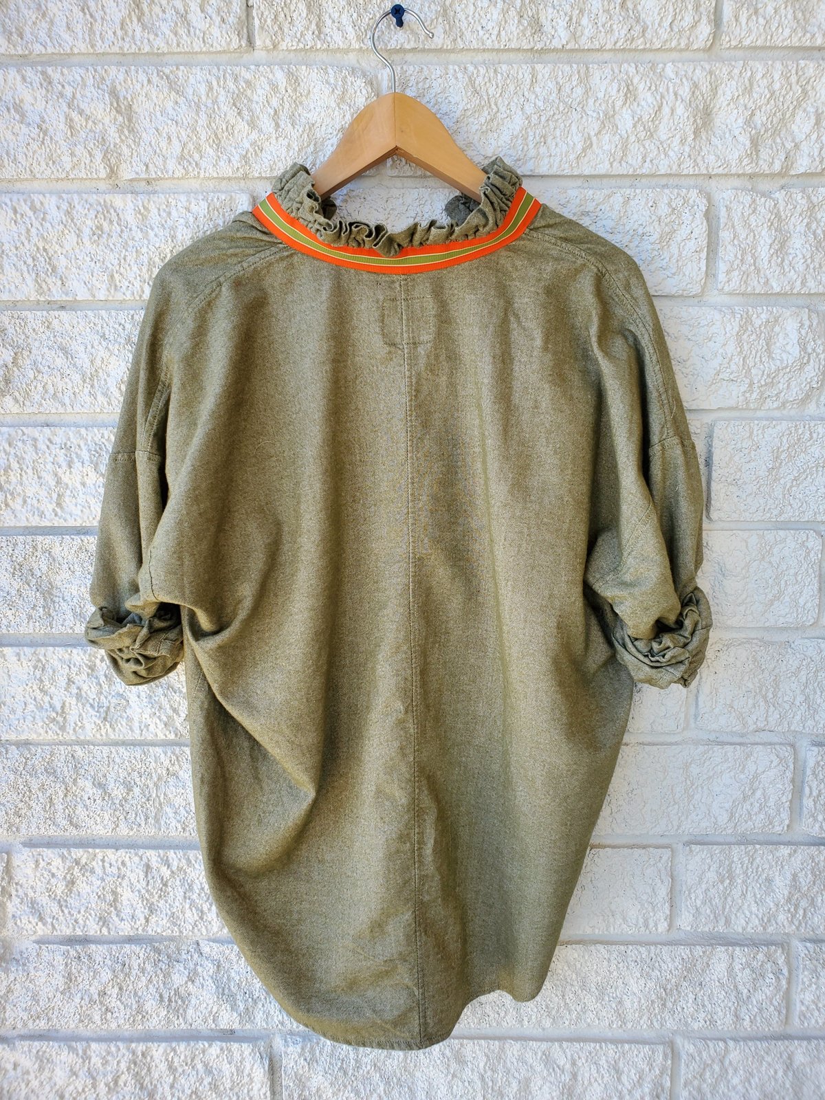 A Shirt Thing Penelope Flannel Blouse - Olive - Image 2 of 4