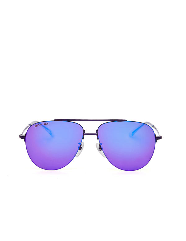 Balenciaga Purple Mirrored Aviator Sunglasses - Purple Frame Balenciaga Purple Invisible Aviator Sunglasses | Garmentory main image 4