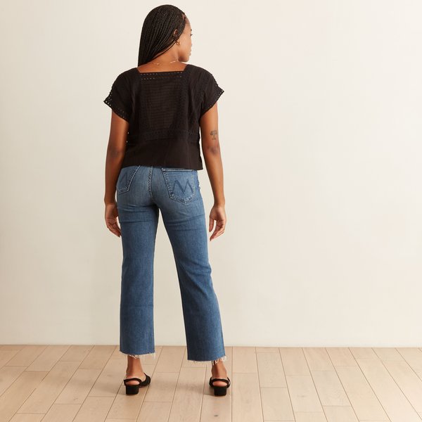 Mother Denim Rambler Ankle Fray Jeans - Groovin Mother Denim Rambler Ankle Fray Jeans - Groovin