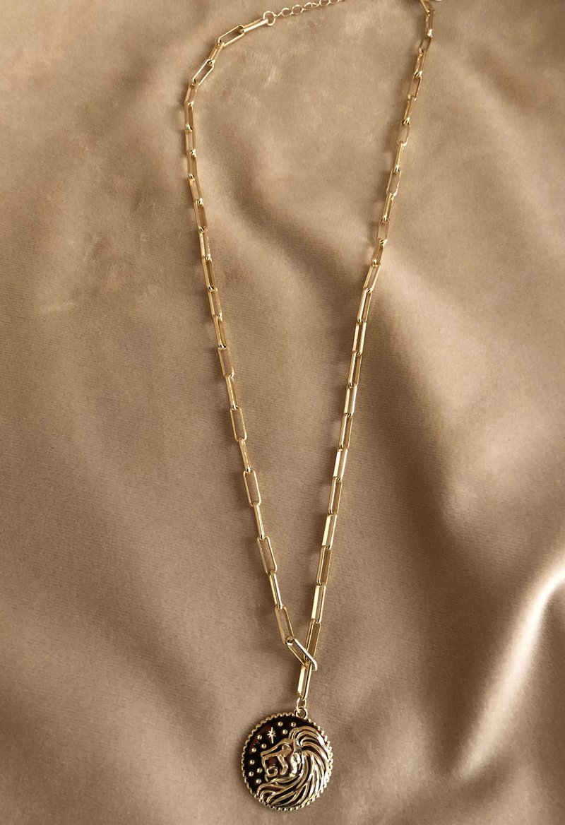 SS JEWELRY Lion Coin Pendant Necklace - Gold Vermeil