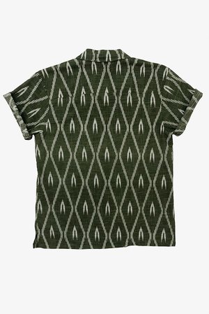 Raga Man SS Camp Collar Shirt - Green Ikat Raga Man SS Camp Collar Shirt - Green Ikat