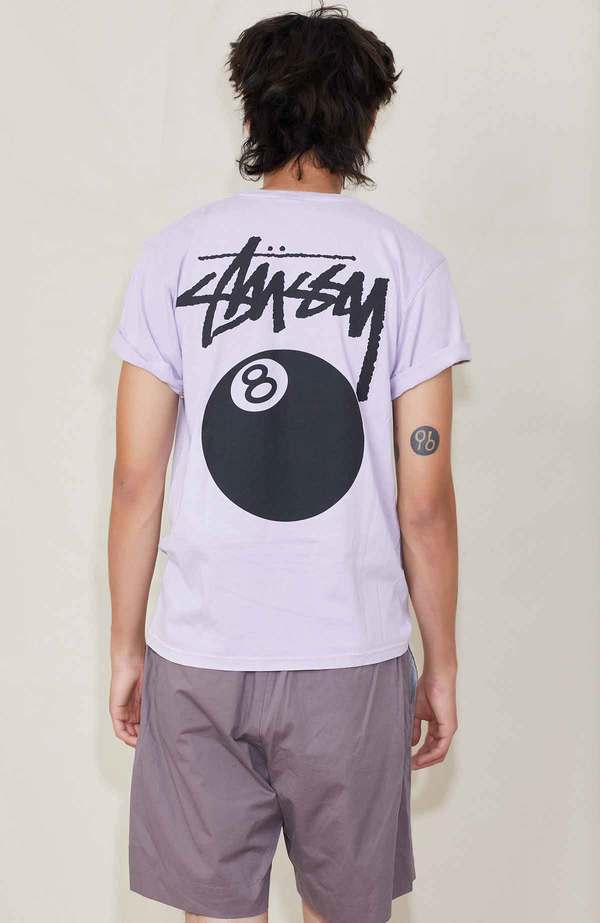 Stussy 8 Ball Pigment Dyed T-Shirt - LAVENDER | Garmentory