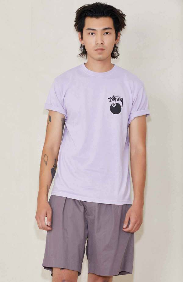 Stussy 8 Ball Pigment Dyed T-Shirt - LAVENDER | Garmentory