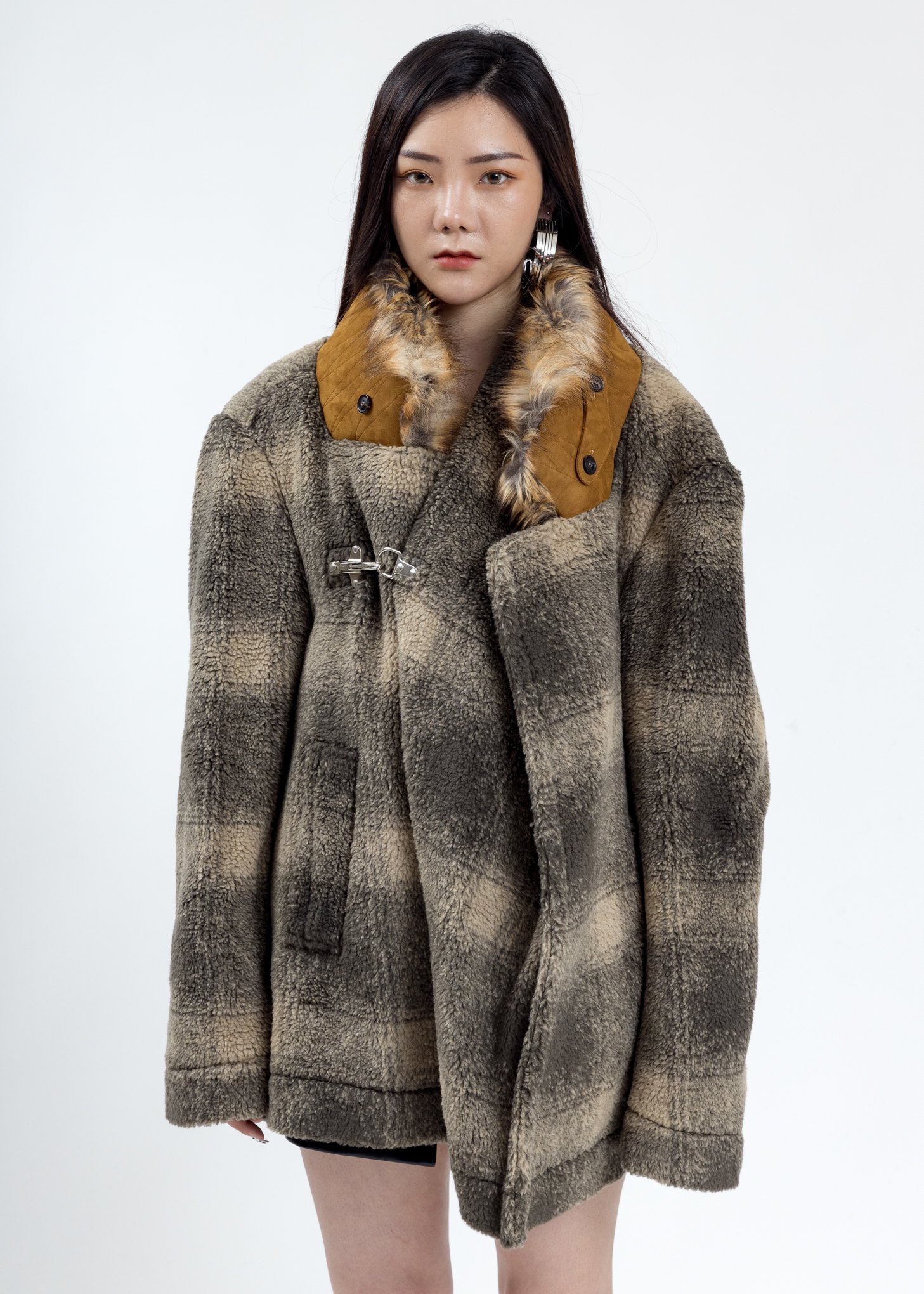 green fur lined jacket