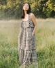 Beaumont Organic Arya-Gee Linen Dress - Black/White Gingham - Thumbnail 1