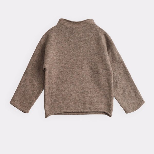 Kids Belle Enfant Funnel Sweater - Mid Brown Marl Kids Belle Enfant Funnel Sweater - Mid Brown Marl
