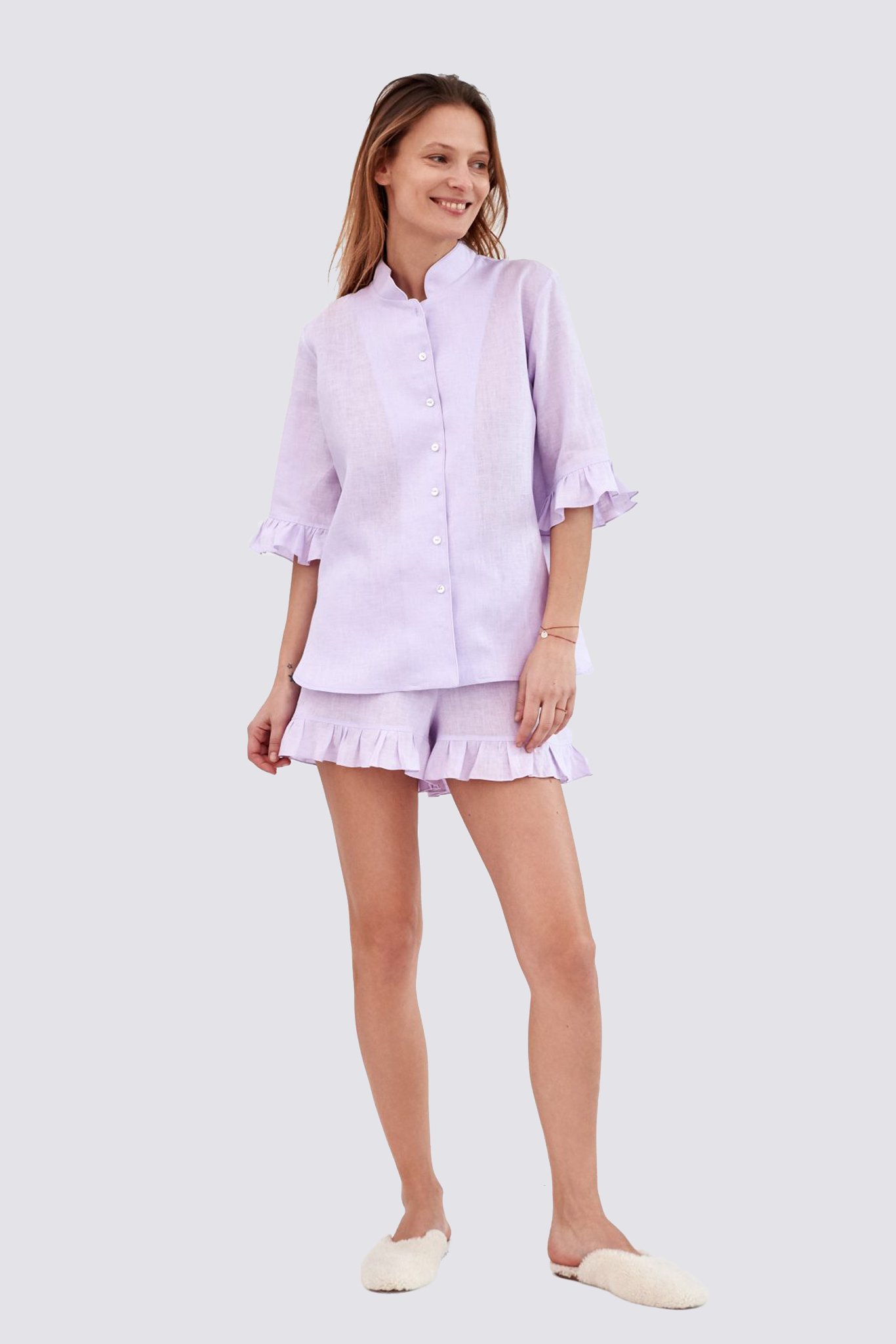 Sleeper Linen Lounge Suit Lavender Garmentory