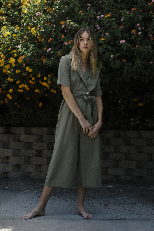Six Crisp Days Piets Jumpsuit - Olive Six Crisp Days Piets Jumpsuit - Olive