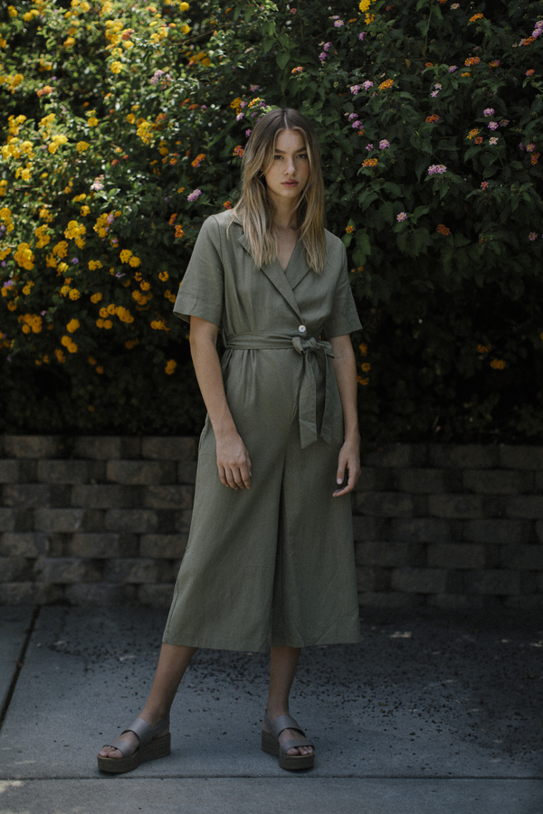 Six Crisp Days Piets Jumpsuit - Olive Six Crisp Days Piets Jumpsuit - Olive