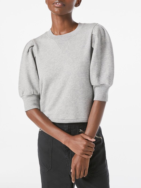 FRAME Denim Shirred Short Sleeve Sweatshirt Garmentory