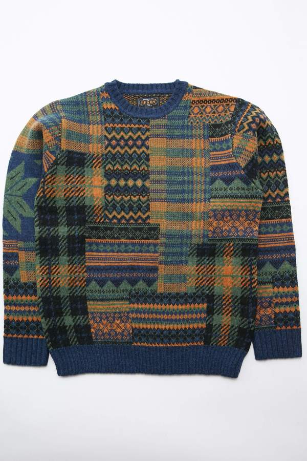 beams plus patchwork cardigan