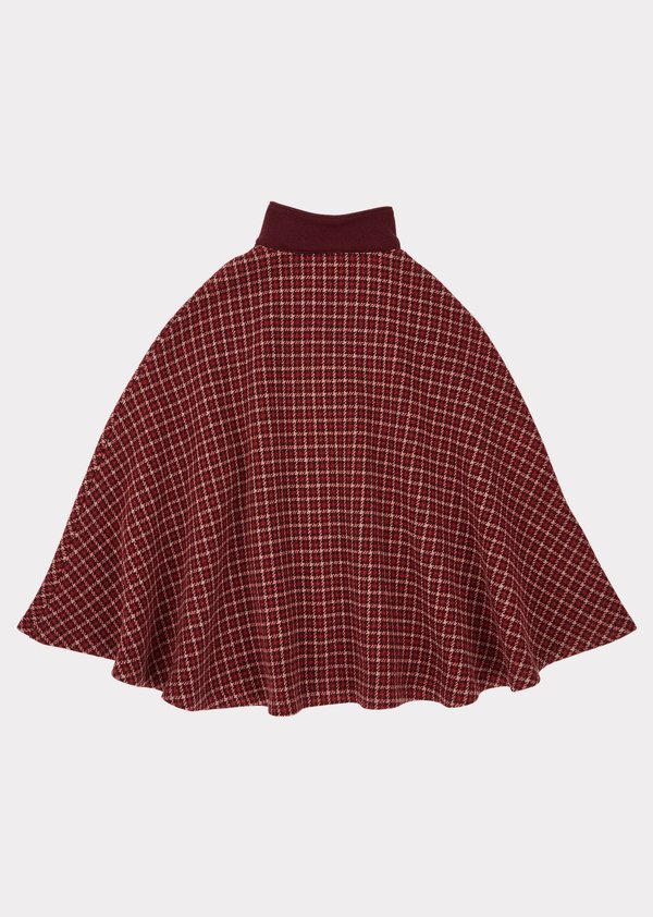 Kids Caramel Lapwing Cape - Red/berry Check Kids Caramel Lapwing Cape - Red/berry Check