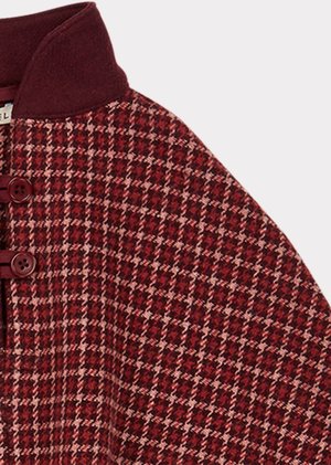 Kids Caramel Lapwing Cape - Red/berry Check Kids Caramel Lapwing Cape - Red/berry Check
