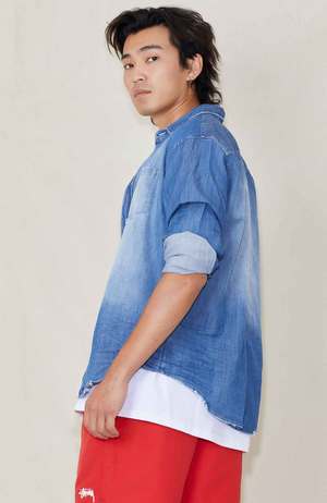 Frank & Eileen Luke Distressed Denim Shirt - Indigo Frank & Eileen Luke Distressed Denim Shirt - Indigo