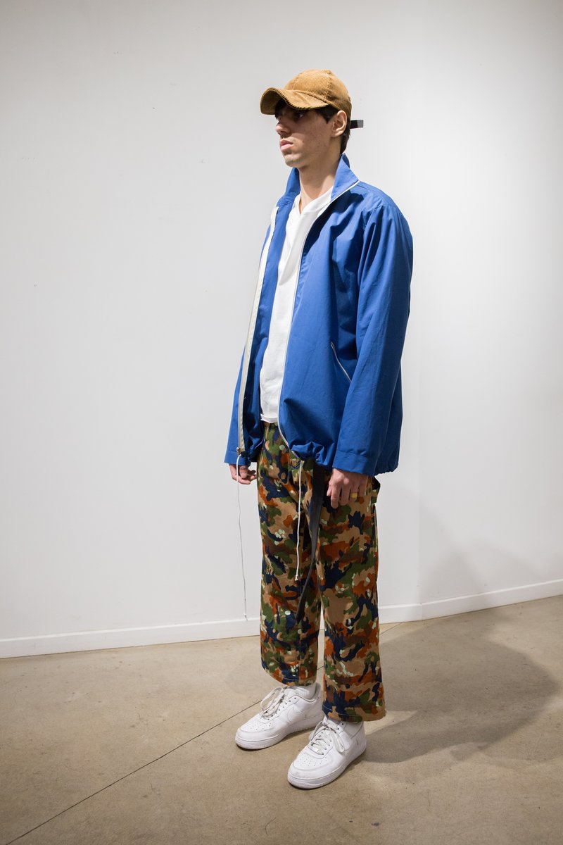 Camiel Fortgens Waxed Cotton Loose Track Jacket - Blue | Garmentory