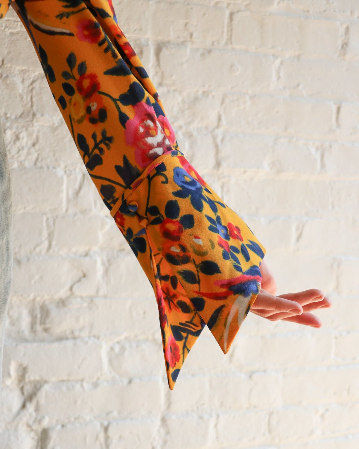 [pre-loved] Tanya Taylor Floral Blouse - yellow floral - Image 3 of 5